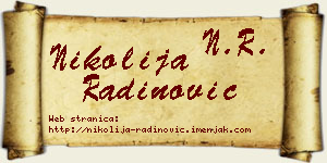 Nikolija Radinović vizit kartica